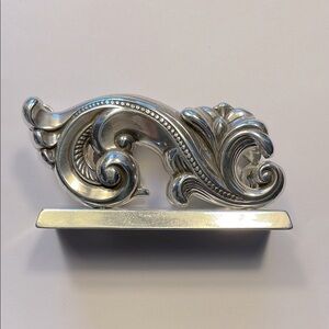 Brighton Silver Scroll Desk Top Business Card Holder